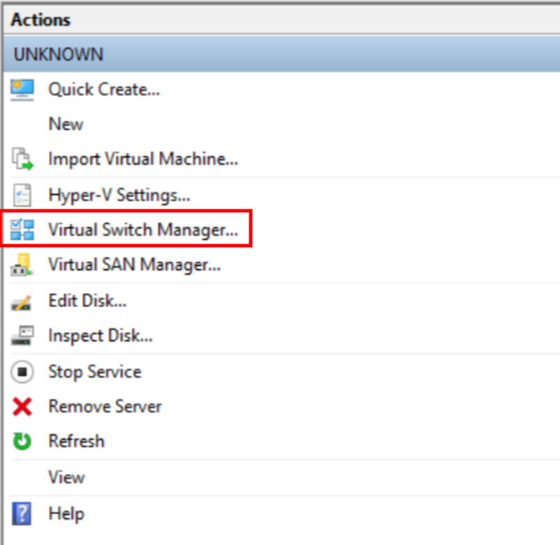 virtual switch manager location